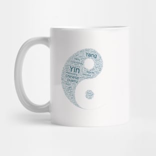 Yin Yang Philosophy Silhouette Shape Text Word Cloud Mug